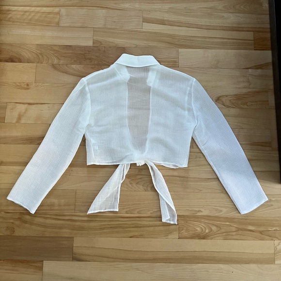 Zara translucent crop shirt - Picture 3 of 4
